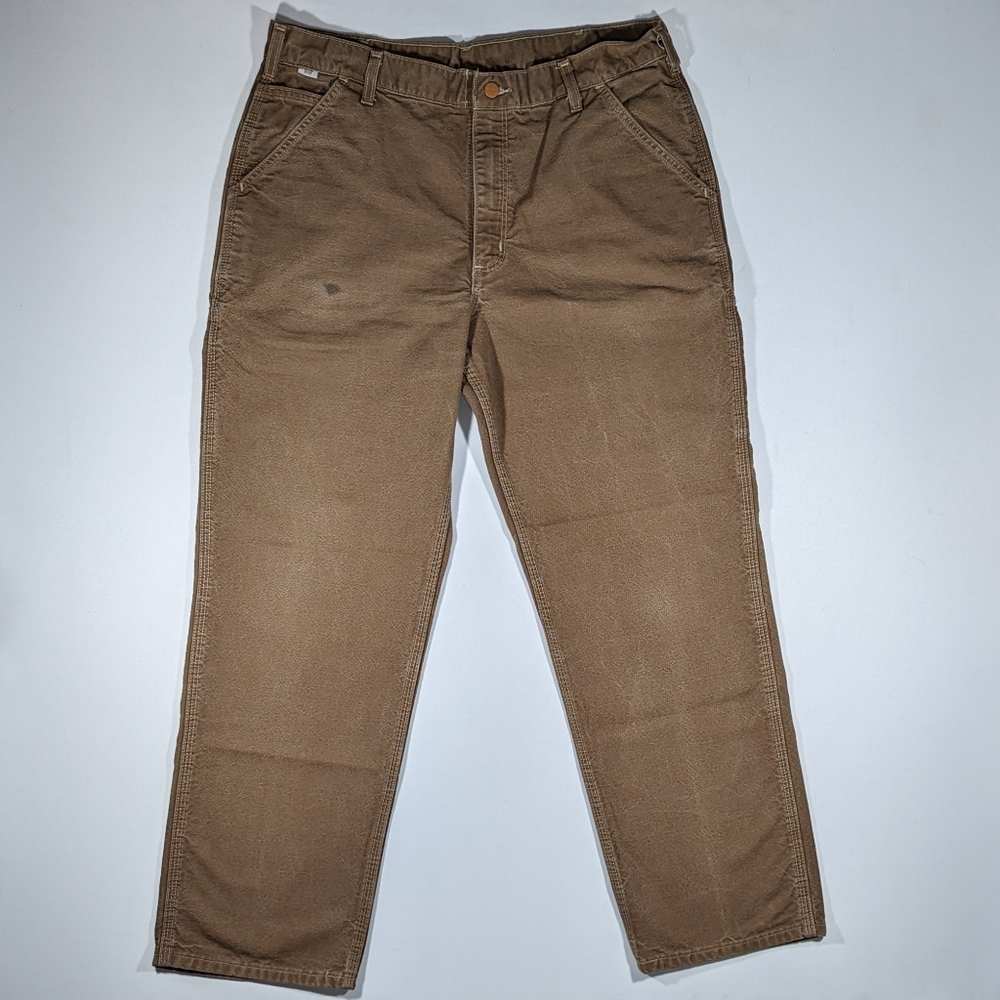 Vintage Carhartt FR Canvas Work Pants Brown NFPA 2112 Men's 36x32